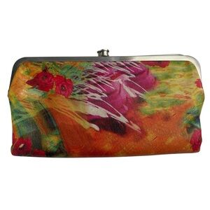 Hobo Lauren Watercolor Floral Framed Leather Wallet Clutch Anthropologie
